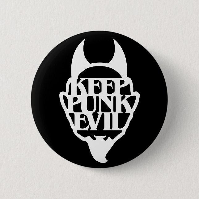 Badge Rond 5 Cm Gardez le mal punk (Devant)