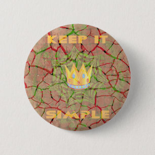 Badge Rond 5 Cm Gardez-le simple : Cracked Earth Royal Clarity Art