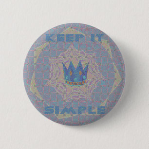 Badge Rond 5 Cm Gardez-le simple : Pastel Royal Clarity Motif Art