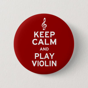 Badge Rond 5 Cm Gardez le violon de calme et de jeu