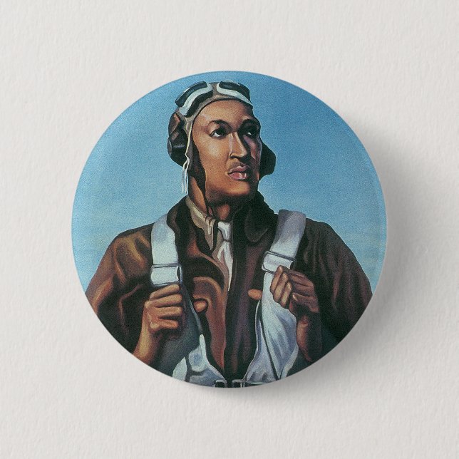 Badge Rond 5 Cm Gardez-nous en vol ~ Tuskeege Airman (Devant)