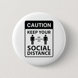Badge Rond 5 Cm Gardez votre distance sociale