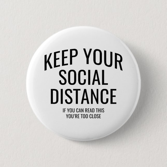 Badge Rond 5 Cm Gardez votre distance sociale (Devant)