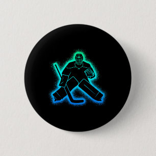 Badge Rond 5 Cm Gardien de but de hockey sur glace enfants hommes