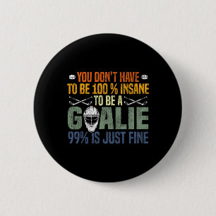 Badge Rond 5 Cm Gardien de but de hockey sur glace Vintage Gardien