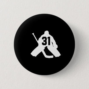 Badge Rond 5 Cm Gardien de hockey numéro trente-et-un 31 