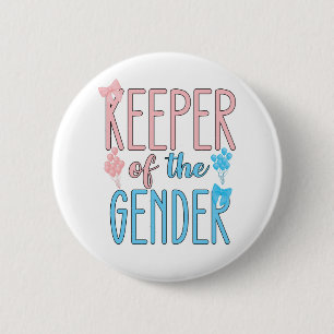 Badge Rond 5 Cm Gardien de la révélation du sexe garçon fille rose