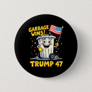 Badge Rond 5 Cm Garge Wins Trump 47 Équipe Garge Pour Trump 2024 É