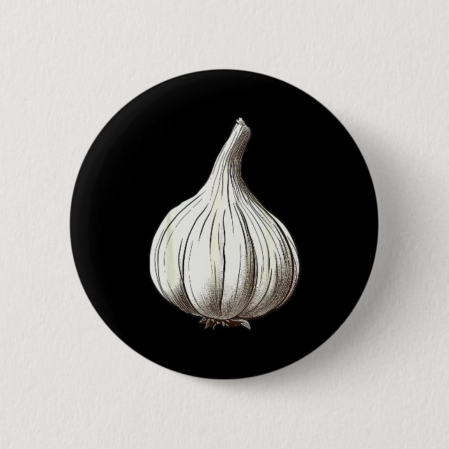 Badge Rond 5 Cm Garlic Lazy Easy Funny Matching Halloween Costume  (Devant)