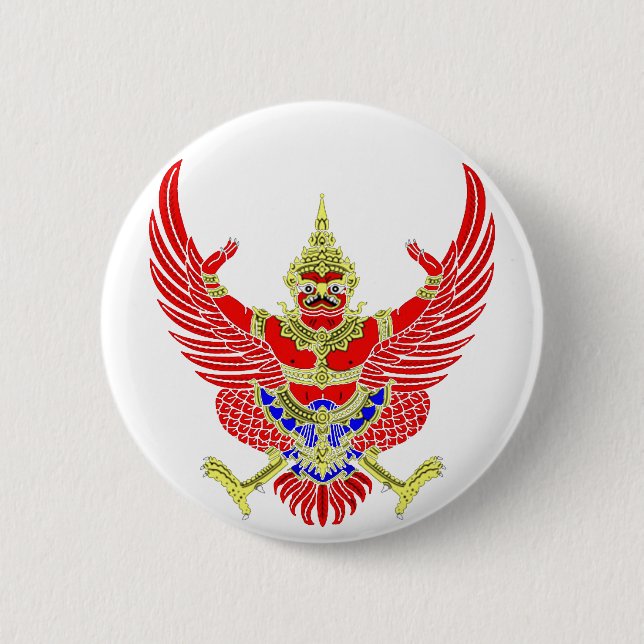 BADGE ROND 5 CM GARUDA THAÏLANDAIS - KROOTH - SANSKRIT (Devant)