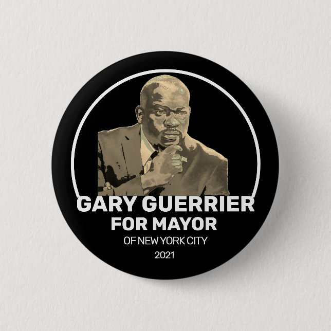 Badge Rond 5 Cm Gary Guerrier pour le maire de New York 2021 (Devant)