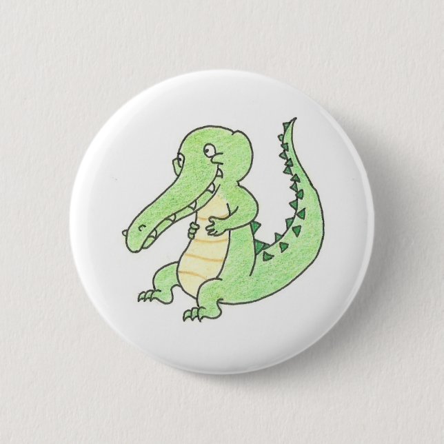 Badge Rond 5 Cm Gary le bouton d'alligator (Devant)
