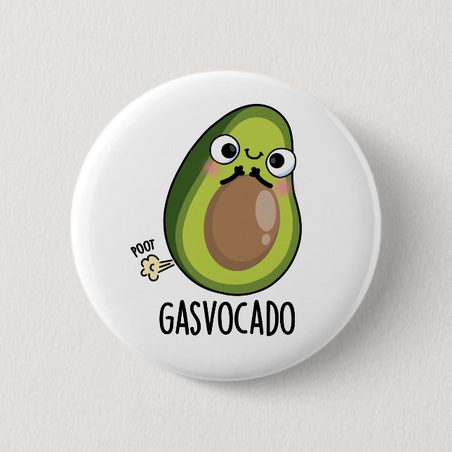 Badge Rond 5 Cm Gasvocado Drôle Farting Avocado Pun (Devant)