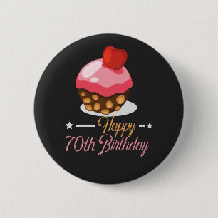 Badge Rond 5 Cm Gâteau au chocolat de 70e anniversaire
