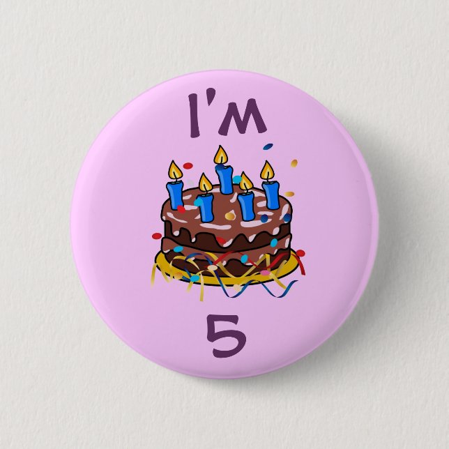 Badge Rond 5 Cm Gâteau d'anniversaire (Devant)