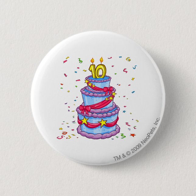 Badge Rond 5 Cm Gâteau d'anniversaire (Devant)