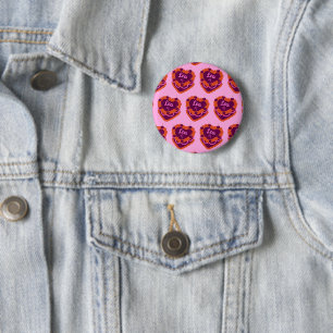 Badge Rond 5 Cm Gâteau d'anniversaire Cœur Coquette Lion Zodiaque