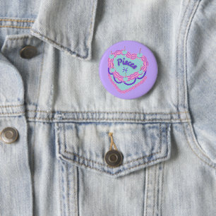 Badge Rond 5 Cm Gâteau d'anniversaire cœur pastel du zodiaque Pois