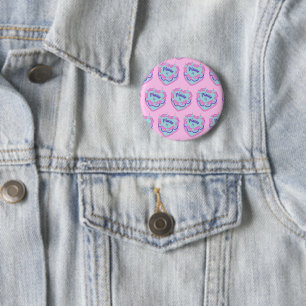 Badge Rond 5 Cm Gâteau d'anniversaire Coquette Poissons du zodiaqu