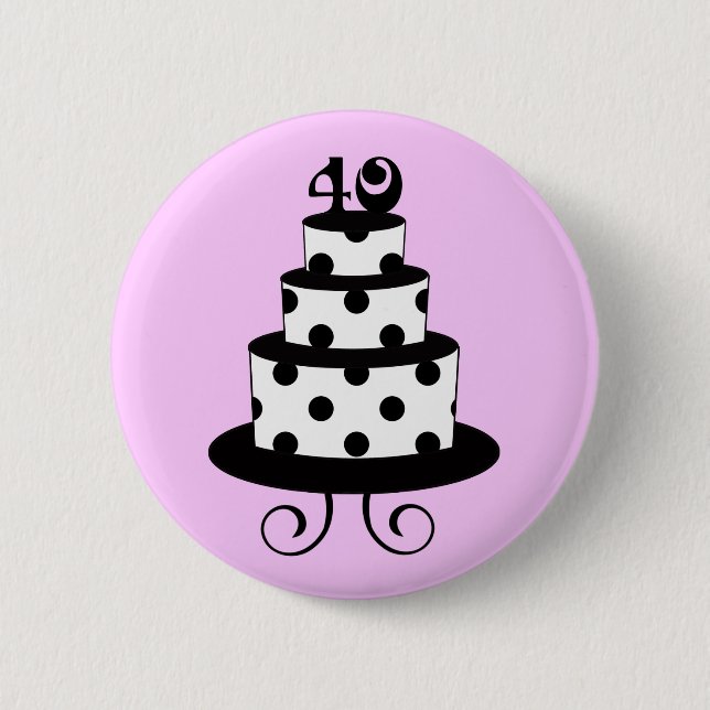 Badge Rond 5 Cm Gâteau d'anniversaire d'anniversaire de point de (Devant)