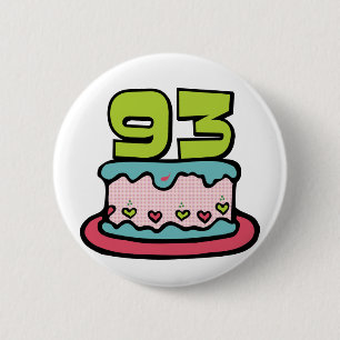 Badge Rond 5 Cm Gâteau d'anniversaire de 93 ans