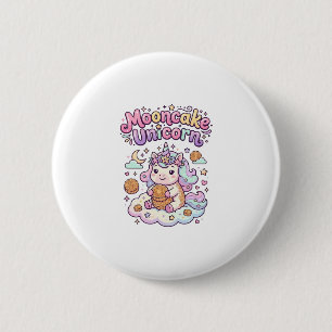 Badge Rond 5 Cm Gâteau de lune licorne tenue charmante de licorne