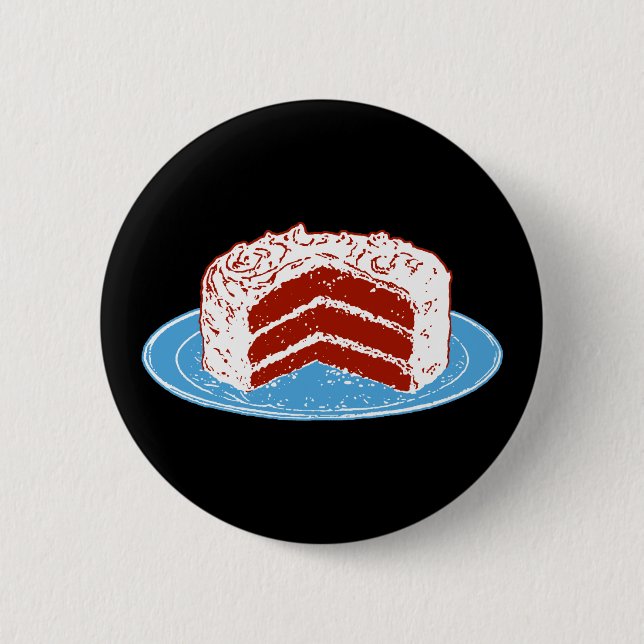 Badge Rond 5 Cm Gâteau de velours rouge (Devant)