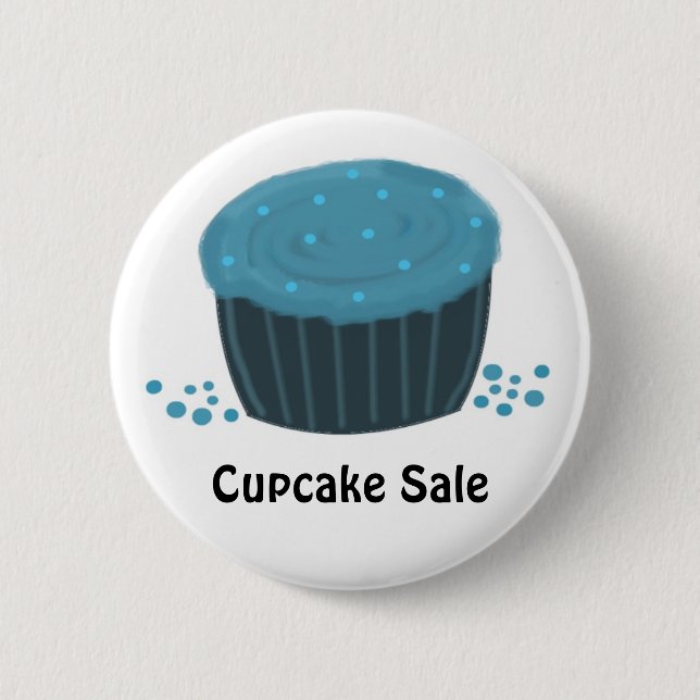 Badge Rond 5 Cm Gâteau glacé bleu - Vente de gâteaux (Devant)