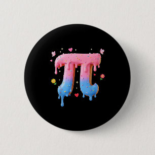 Badge Rond 5 Cm Gâteau glacé drôle de jour de Pi qui coule 3.14 Pr