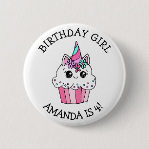 Badge Rond 5 Cm Gâteau pour l'anniversaire d'une petite fille lico