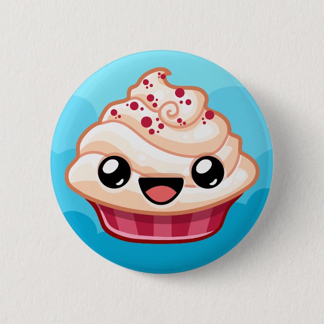 Badge Rond 5 Cm Gâteau rouge/blanc - Happy Jump (Devant)