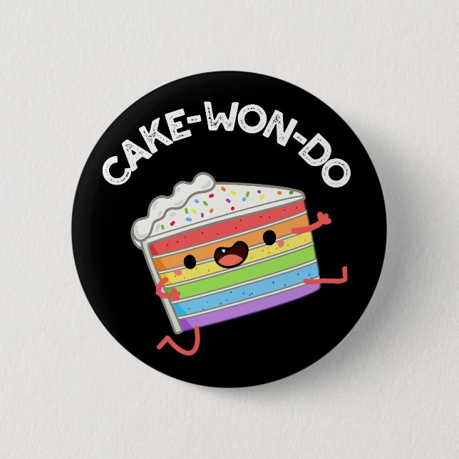 Badge Rond 5 Cm Gâteau-won-do Funny Taekwondo jeu de gâteau Dark B (Devant)