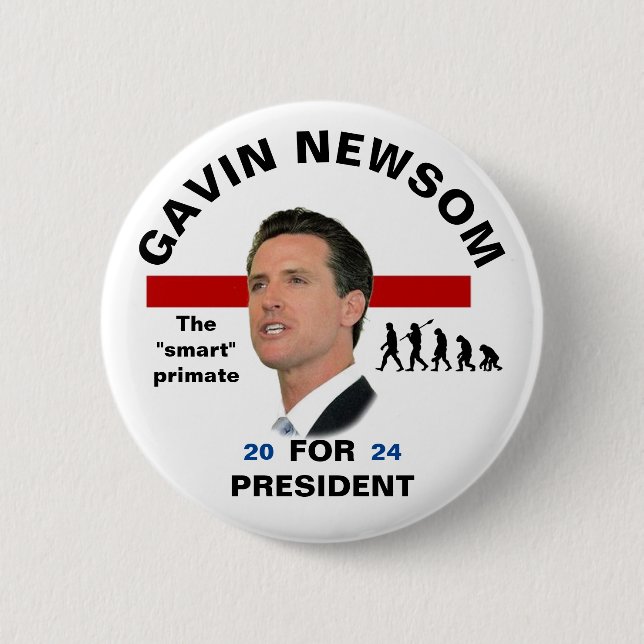 Badge Rond 5 Cm Gavin Newsom 2024 (Devant)