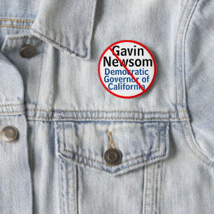 Badge Rond 5 Cm Gavin Newsom démocrate Gouverneur CA