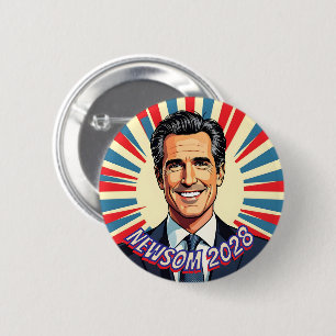 Badge Rond 5 Cm Gavin Newsom   Le gouverneur favori de Californie