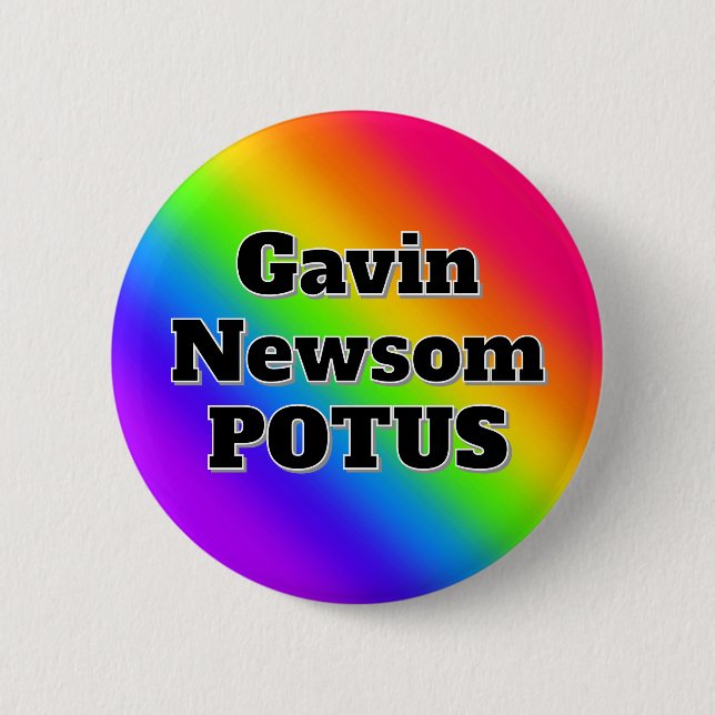 Badge Rond 5 Cm Gavin Newsom POTUS (Devant)