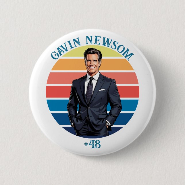 Badge Rond 5 Cm Gavin Newsom | Vintage #48 (Devant)