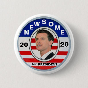 Badge Rond 5 Cm Gavin Newsome pour le président 2020