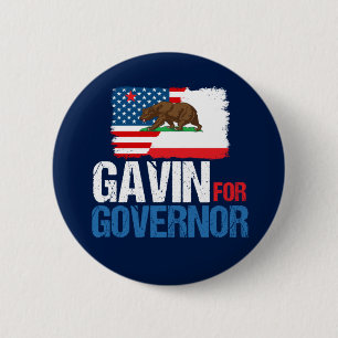 Badge Rond 5 Cm Gavin pour gouverneur de Californie en 2018