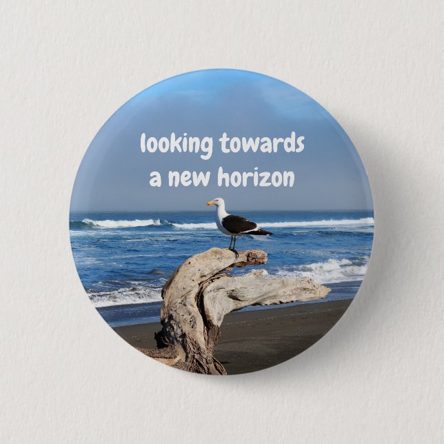 Badge Rond 5 Cm Gaviota frente al mar (Devant)