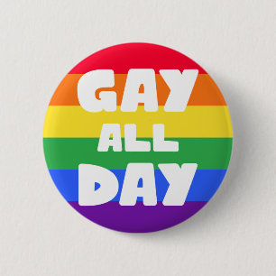 Badge Rond 5 Cm Gay All Day LGBT