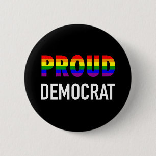 Badge Rond 5 Cm Gay Fier Démocrate