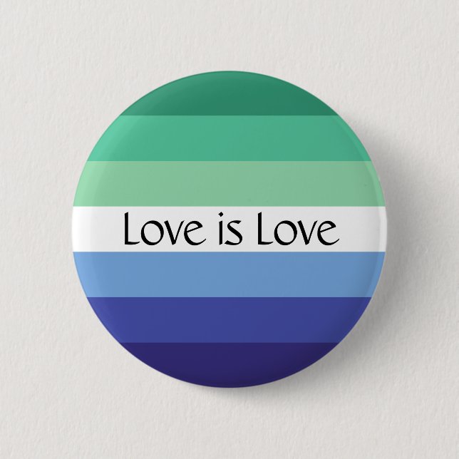 Badge Rond 5 Cm Gay Flag Love is Love Custom Text Button (Devant)