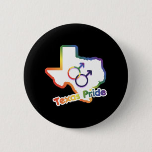 Badge Rond 5 Cm Gay Love Texas Carte Design pour LGBT+ Texan fier
