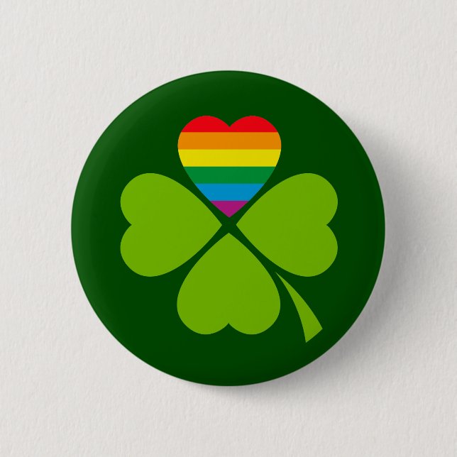 Badge Rond 5 Cm Gay Lucky Clover (Devant)
