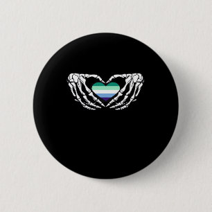 Badge Rond 5 Cm Gay Male Pride Squelette Halloween Mlm Goth Heart 
