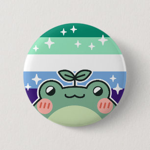 Badge Rond 5 Cm Gay MLM LGBT Pride Drapeau Grenouille