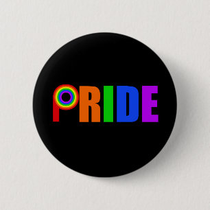 Badge Rond 5 Cm Gay pride Bold belles lettres arc-en-ciel