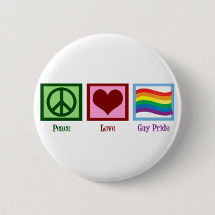 Badge Rond 5 Cm Gay pride d'amour de paix