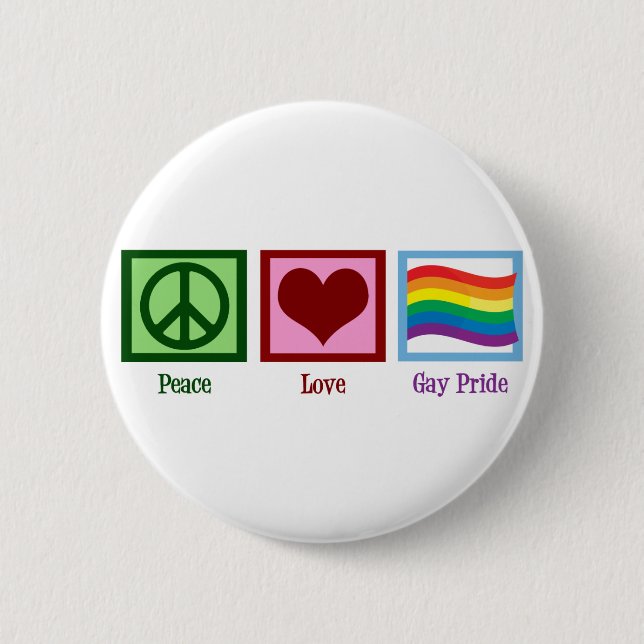 Badge Rond 5 Cm Gay pride d'amour pour la paix (Devant)